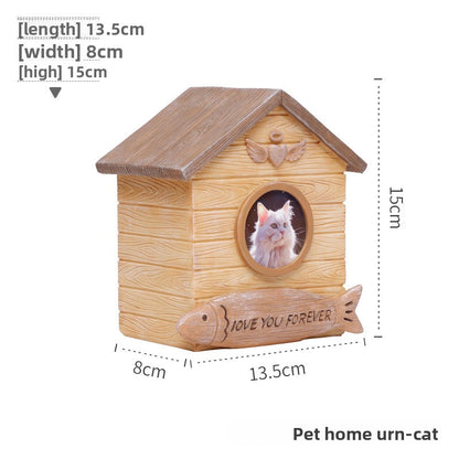 Pet Memorial Urn for Dogs Cats Resin Keepsake Box with Photo Frame Pet Cremation Ash Holder