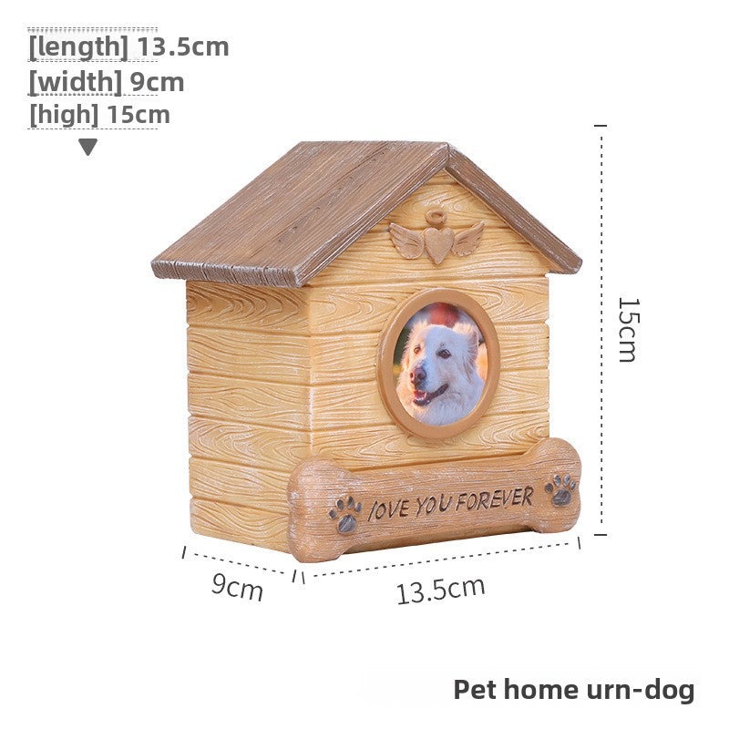 Pet Memorial Urn for Dogs Cats Resin Keepsake Box with Photo Frame Pet Cremation Ash Holder