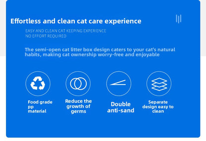 Large Enclosed Foldable Cat Litter Box with Drawer Odor Control and Anti Splash Design