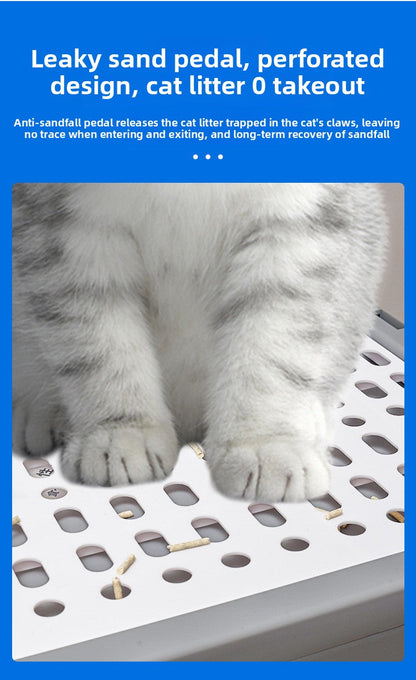 Large Enclosed Foldable Cat Litter Box with Drawer Odor Control and Anti Splash Design