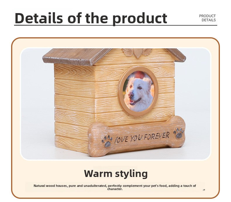 Pet Memorial Urn for Dogs Cats Resin Keepsake Box with Photo Frame Pet Cremation Ash Holder