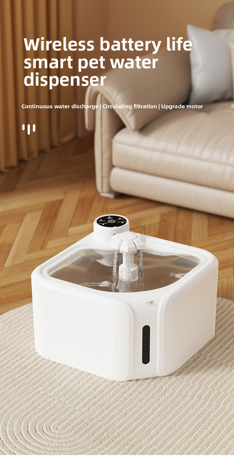 Automatic Pet Water Dispenser Wireless Smart Fountain for Cats and Dogs with Filter