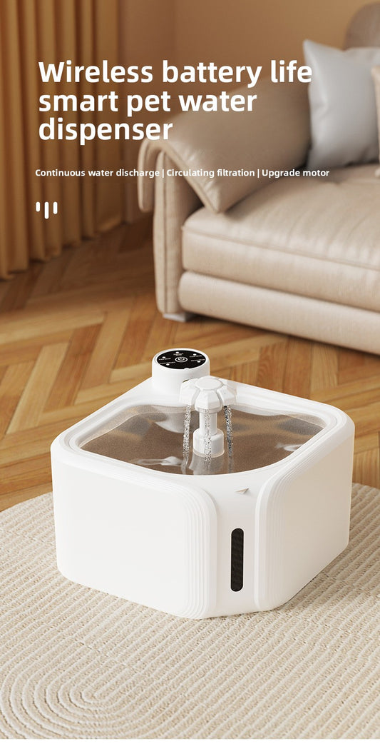 Automatic Pet Water Dispenser Wireless Smart Fountain for Cats and Dogs with Filter