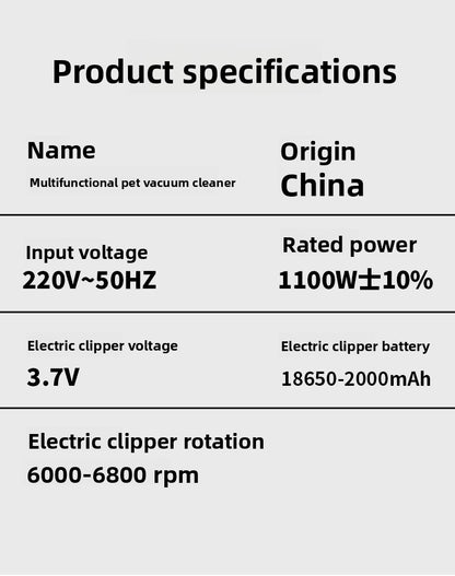 Dog Grooming Vacuum Cleaner Kit 11000PA High Power Pet Hair Remover for Shedding