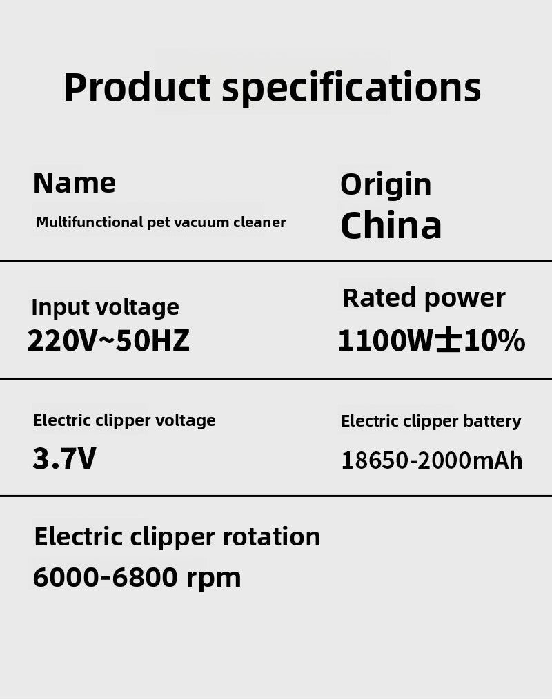 Dog Grooming Vacuum Cleaner Kit 11000PA High Power Pet Hair Remover for Shedding