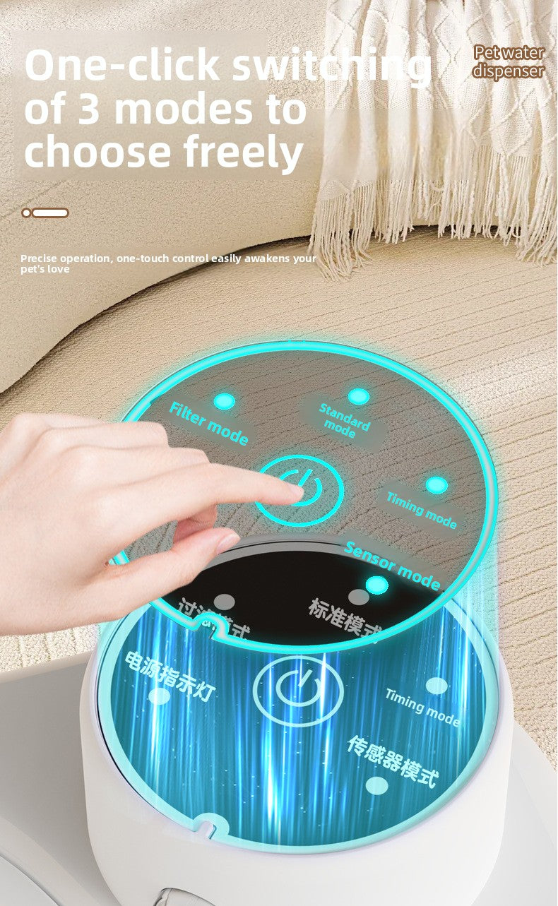 Automatic Pet Water Dispenser Wireless Smart Fountain for Cats and Dogs with Filter
