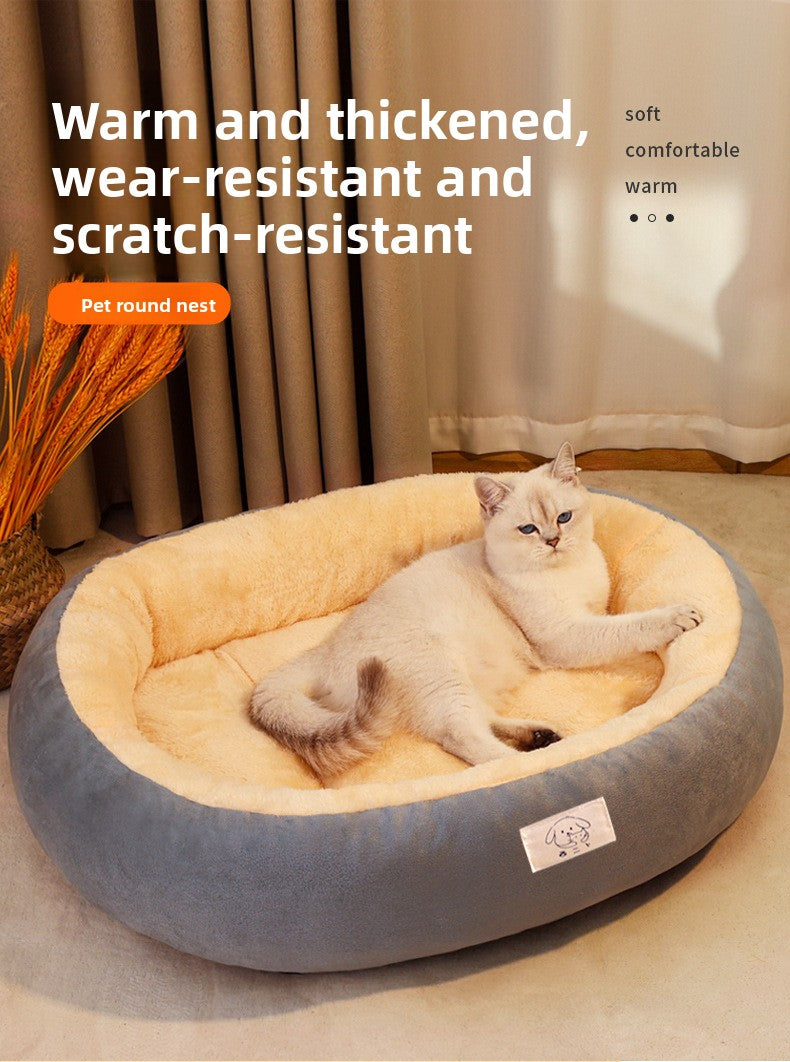 Winter Warm Thickened Dog Bed Cat Nest Chew Resistant Pet Mat for Cold Weather