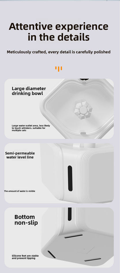 Automatic Pet Water Dispenser Wireless Smart Fountain for Cats and Dogs with Filter
