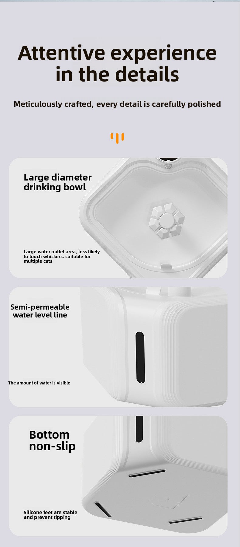 Automatic Pet Water Dispenser Wireless Smart Fountain for Cats and Dogs with Filter