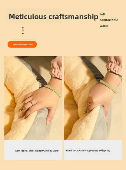 Winter Warm Thickened Dog Bed Cat Nest Chew Resistant Pet Mat for Cold Weather