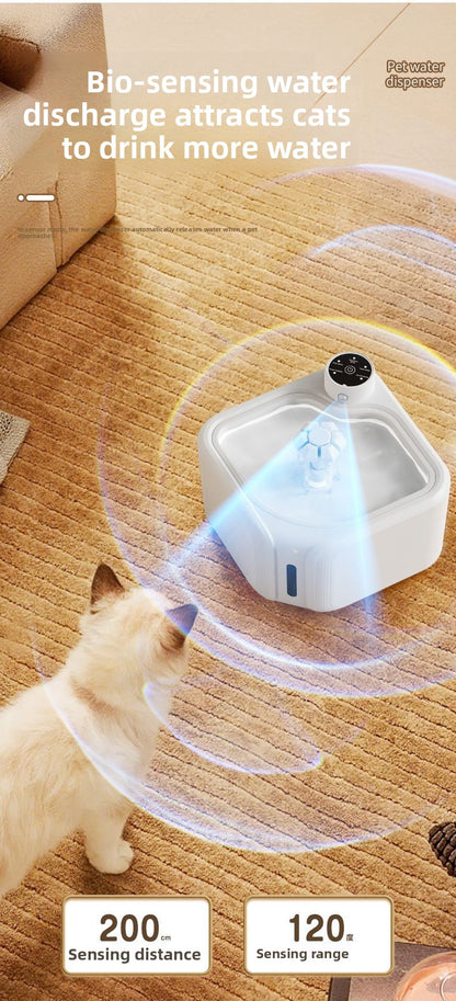 Automatic Pet Water Dispenser Wireless Smart Fountain for Cats and Dogs with Filter