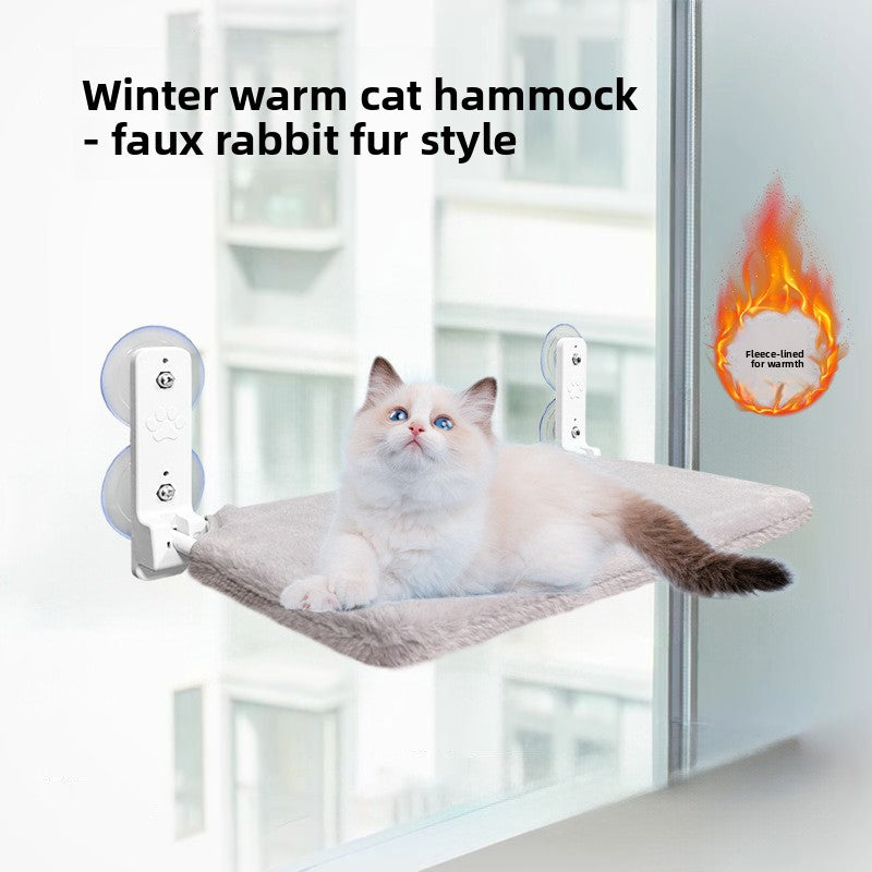 Cat Hammock Window Perch with Suction Cups Foldable Cat Bed Pet Hanging Hammock for Cats