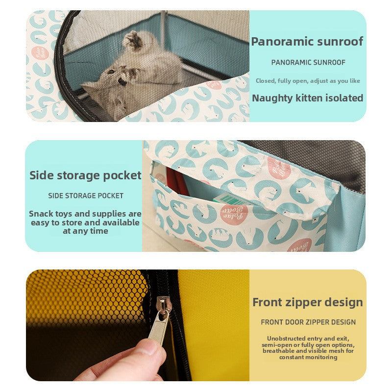 New All in One Foldable Cat Maternity Bed Nest with Fence Tent for Pregnant Cats Pet Supplies