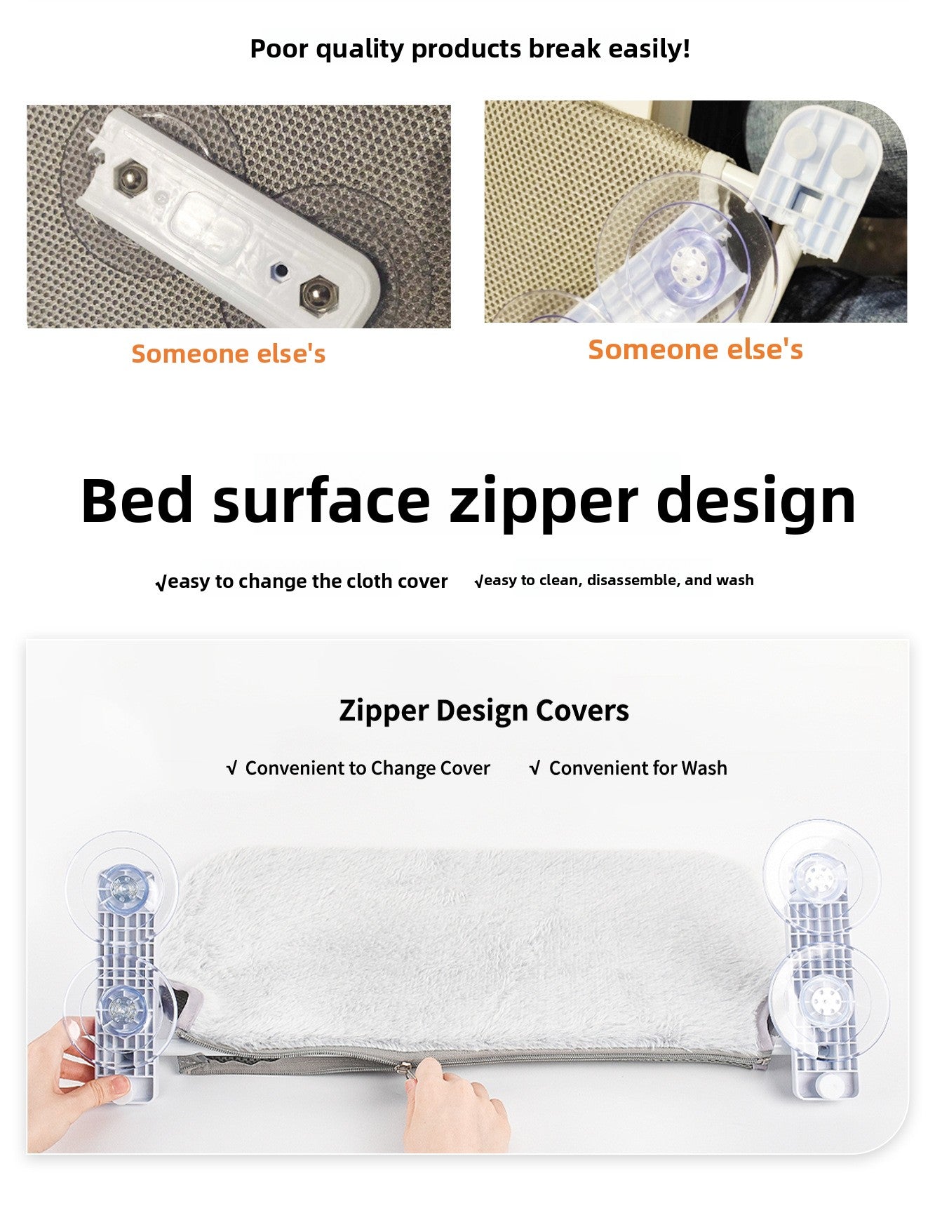 Cat Hammock Window Perch with Suction Cups Foldable Cat Bed Pet Hanging Hammock for Cats