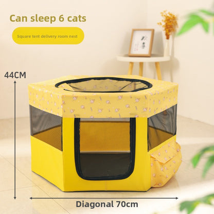 New All in One Foldable Cat Maternity Bed Nest with Fence Tent for Pregnant Cats Pet Supplies