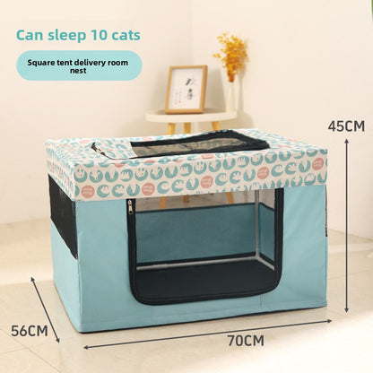 New All in One Foldable Cat Maternity Bed Nest with Fence Tent for Pregnant Cats Pet Supplies