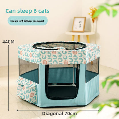 New All in One Foldable Cat Maternity Bed Nest with Fence Tent for Pregnant Cats Pet Supplies