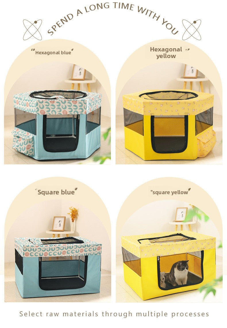 New All in One Foldable Cat Maternity Bed Nest with Fence Tent for Pregnant Cats Pet Supplies