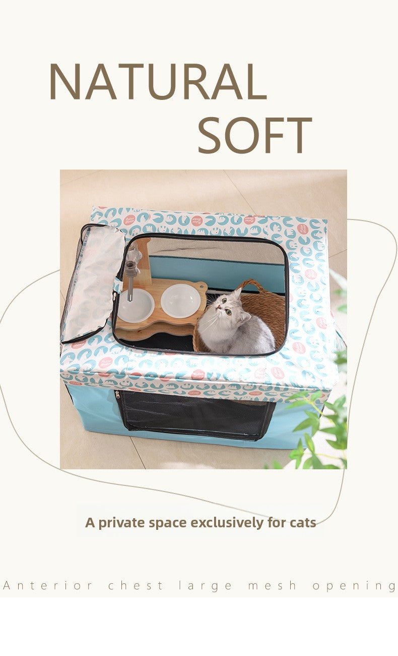 New All in One Foldable Cat Maternity Bed Nest with Fence Tent for Pregnant Cats Pet Supplies