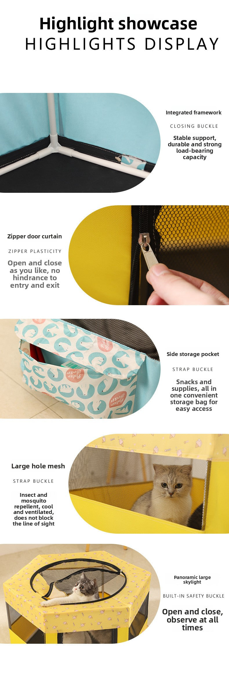 New All in One Foldable Cat Maternity Bed Nest with Fence Tent for Pregnant Cats Pet Supplies